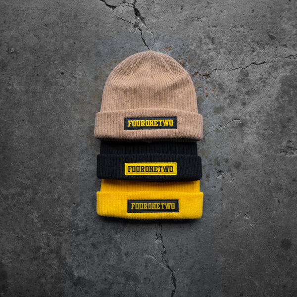 アパルトモン　グッド グリーフ　PATCHED KNIT BEANIE 1066 Patch Knit Beanie With Cuff - Hit Promotional Products
