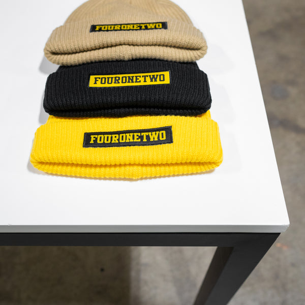 412® Ribbed Knit Patch Beanie – Shop 412