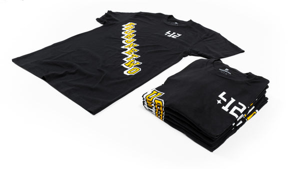 Tシャツ・カットソー DIAGONAL SPRAY PRINTING HALF SLEEVE TEE unisex-staple-t-shirt-black-