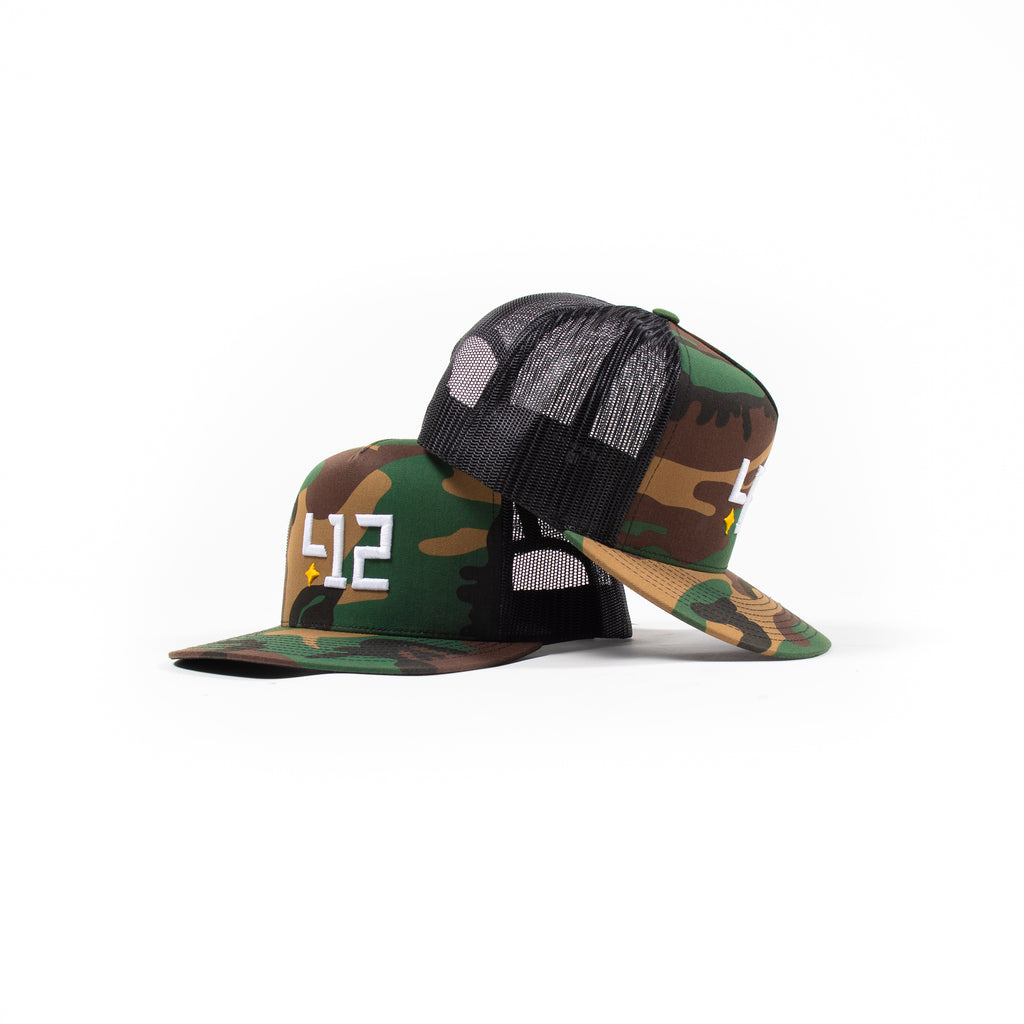 412® Premium Woodland Camo Mesh Snapback