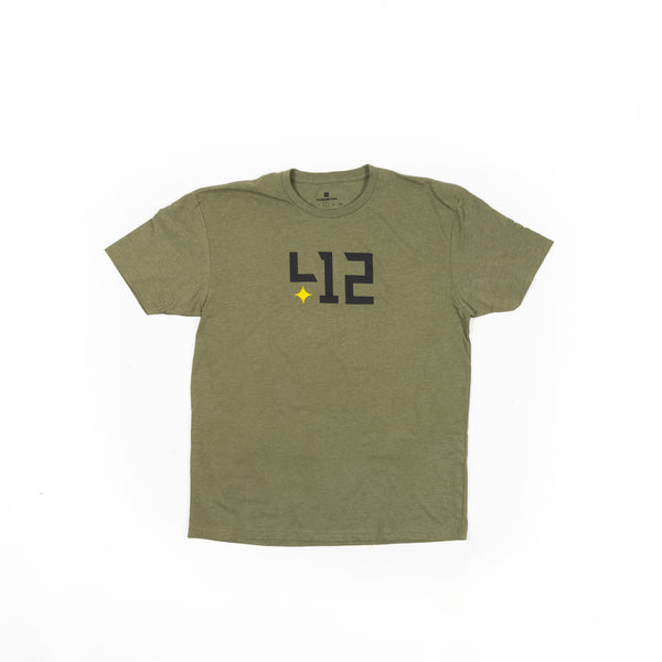 412® Core Tee - Olive - Black/Yellow Logo