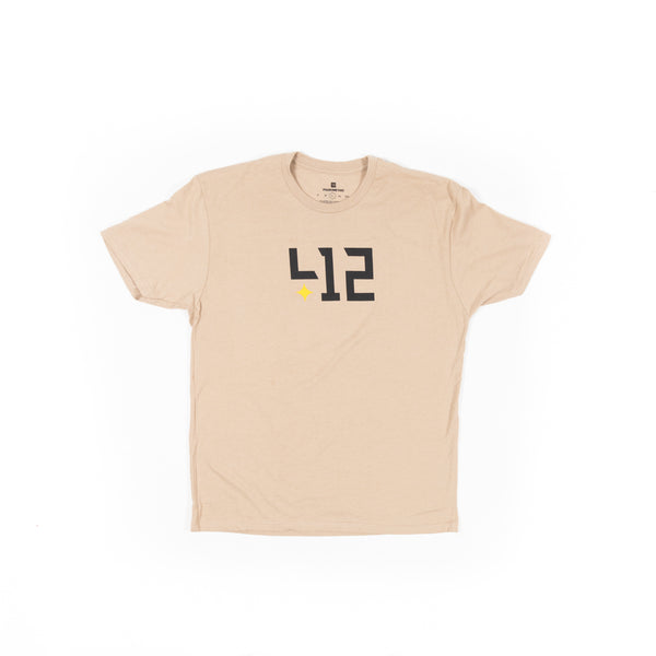412® Core Tee - Beige - Black/Yellow Logo