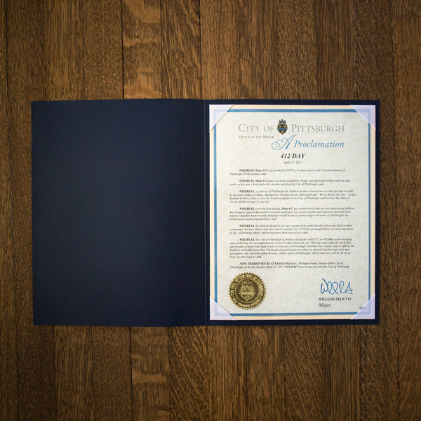 "412® Day" Official Mayoral Proclamation 2017